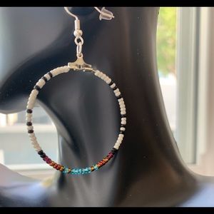 Handmade Beaded Hoop Earrings